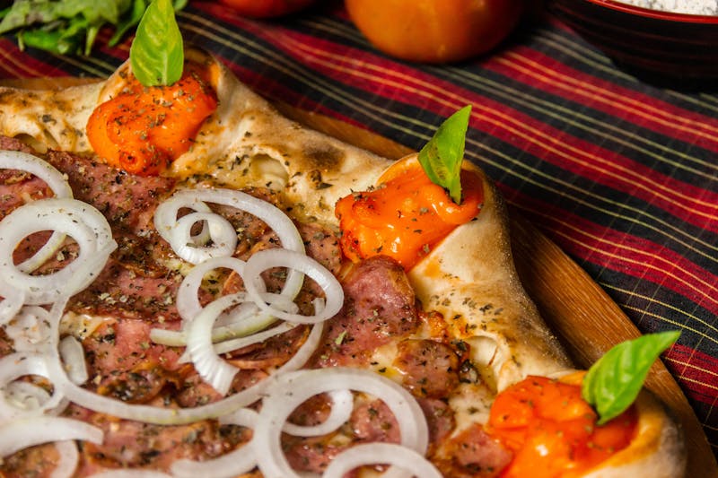 Spicy arrabbiata pizza with chili and San Marzano tomatoes